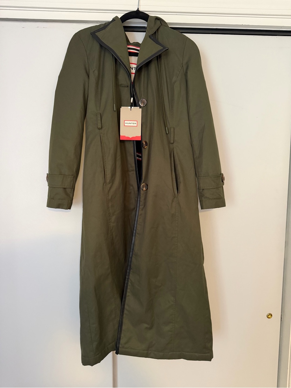 Brand New Hunter Long Hooded Trench Coat